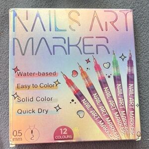 Nail Art Marker Set - 12 Colors